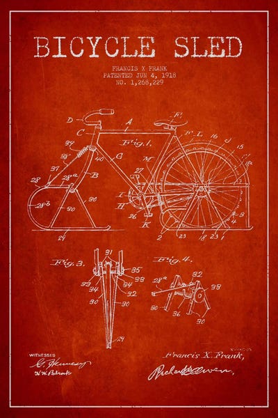 Bike Red III Patent Blueprint
