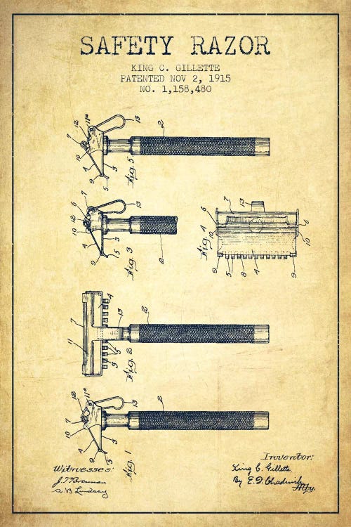 Razor Vintage Patent Blueprint