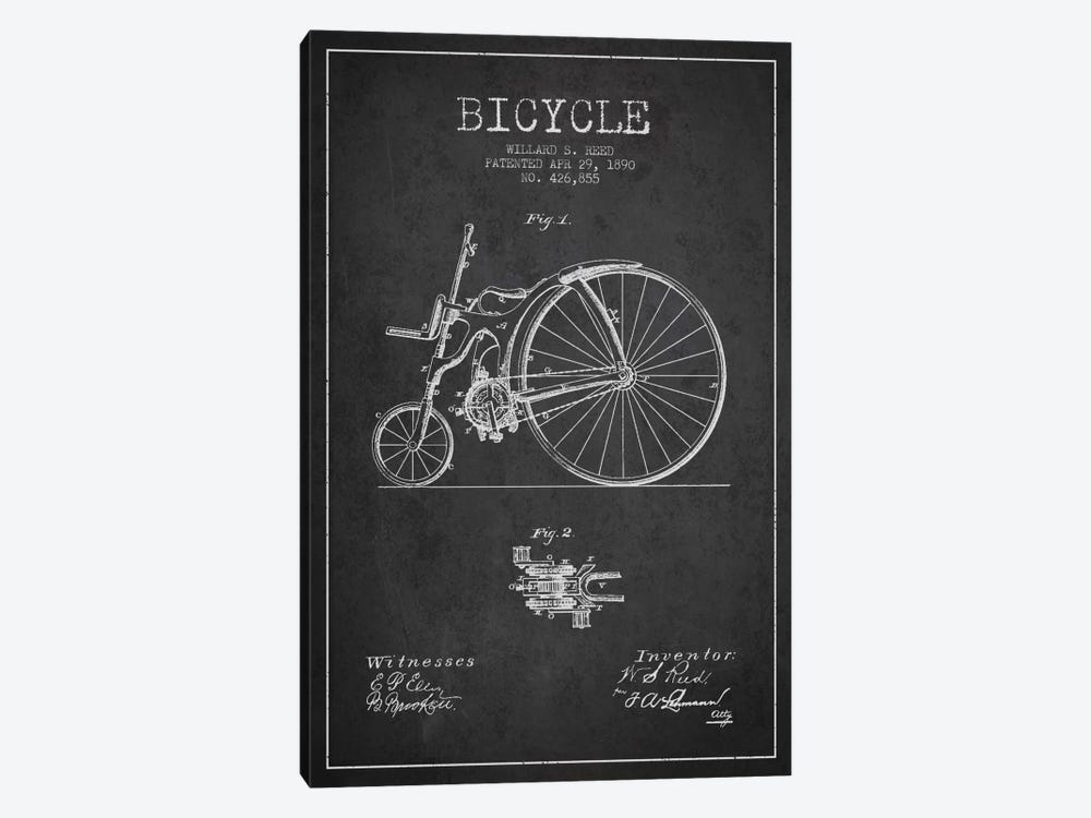 Reed Bike Charcoal Patent Blueprint by Aged Pixel 1-piece Art Print