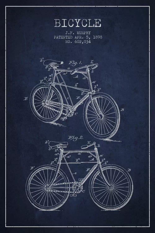 Bike Navy Blue Patent Blueprint