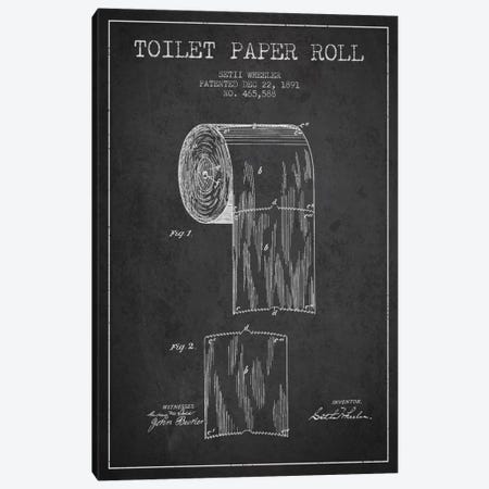 Toilet Paper Charcoal Patent Blueprint Canvas Print #ADP253} by Aged Pixel Canvas Art
