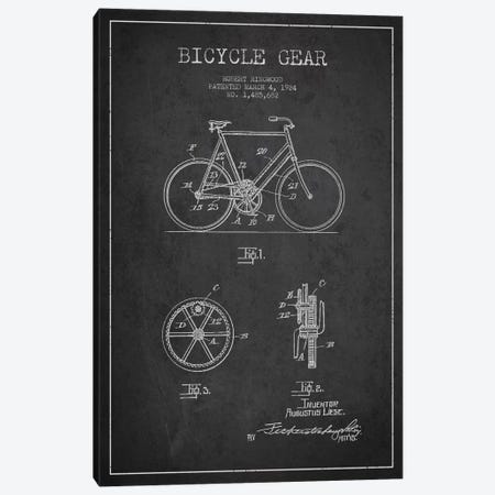 Bike Charcoal Patent Blueprint Canvas Print #ADP2540} by Aged Pixel Canvas Art Print