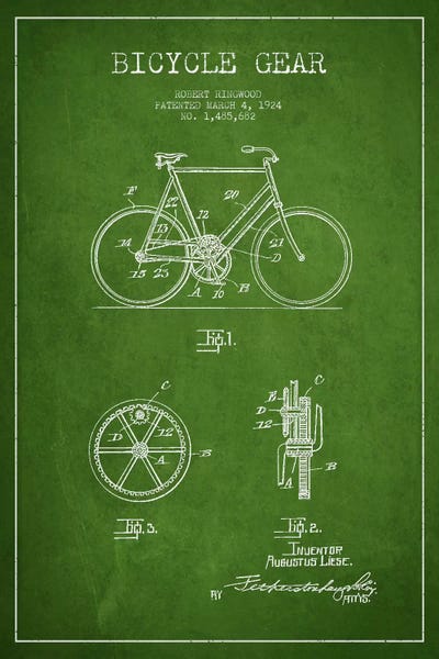 Bike Green V Patent Blueprint