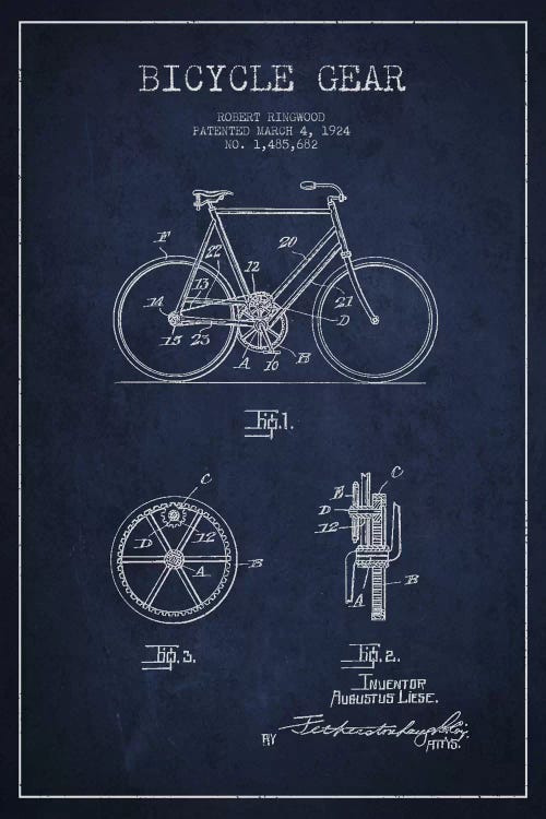 Bike Navy Blue Patent Blueprint