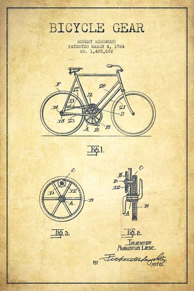 Bike Vintage V Patent Blueprint