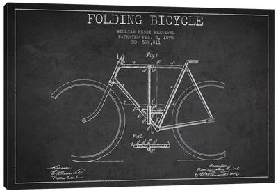 Bike Charcoal Patent Blueprint Canvas Art Print - Aged Pixel
