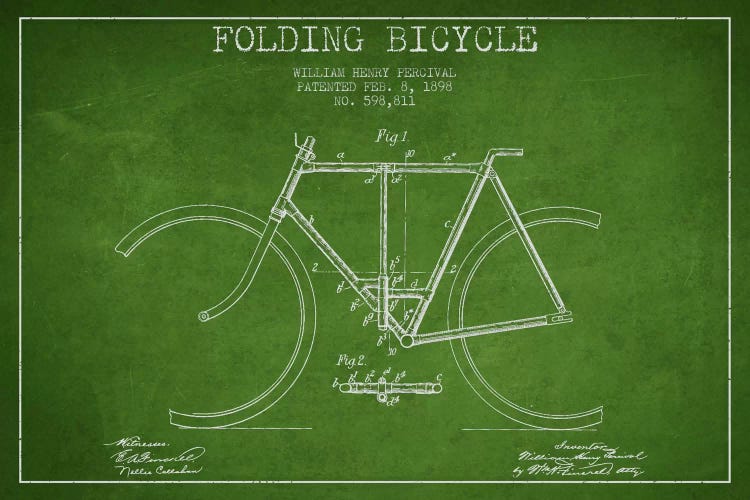 Bike Green Patent Blueprint