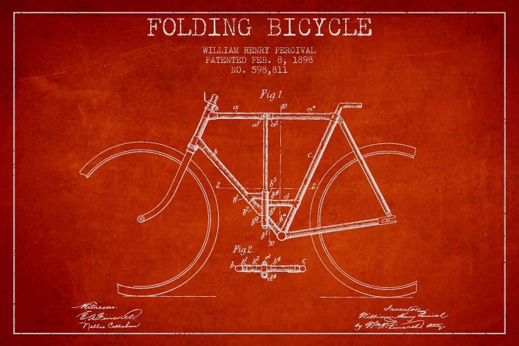 Bike Red VI Patent Blueprint
