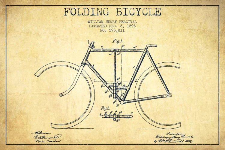 Bike Vintage Patent Blueprint