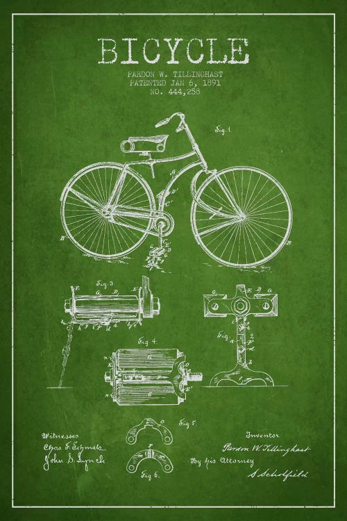 Bike Green Patent Blueprint