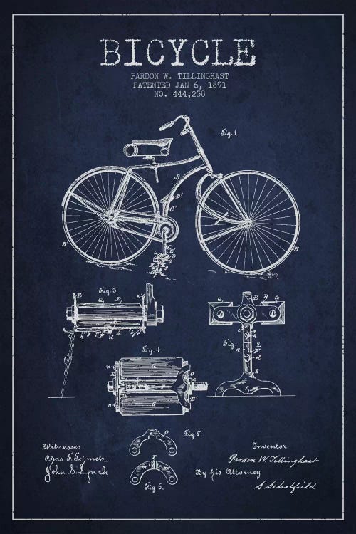 Bike Navy Blue VII Patent Blueprint