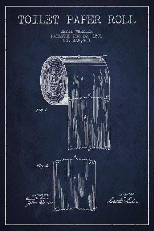 Toilet Paper Navy Blue Patent Blueprint