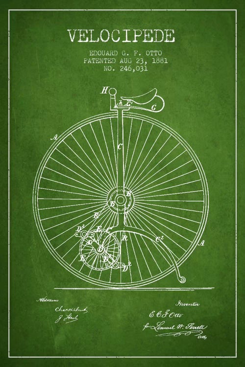 Otto Bike Green Patent Blueprint