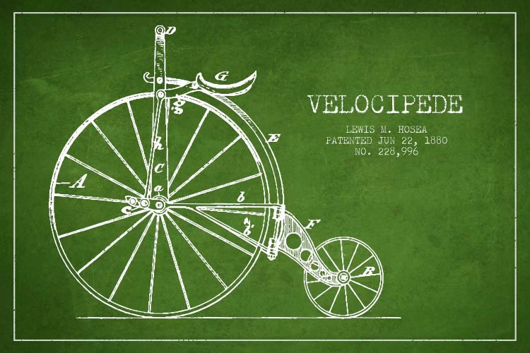 Hosea Velocipede Green Patent Blueprint