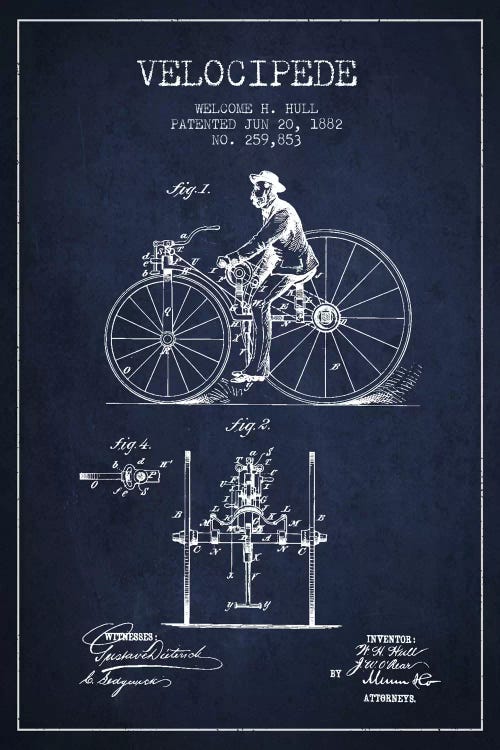 Hull Velocipede Navy Blue Patent Blueprint