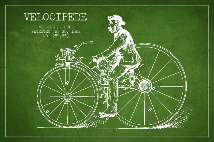 Hull Bike Green Patent Blueprint