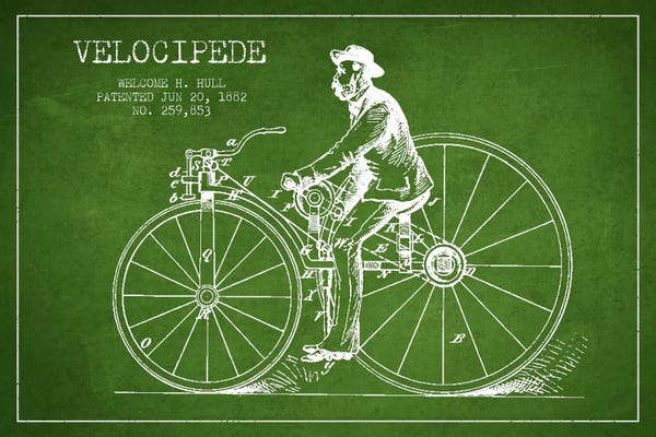 Hull Bike Green Patent Blueprint