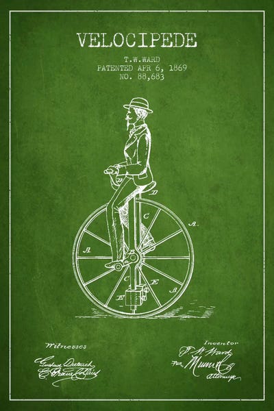 Ward Velocipede Green Patent Blueprint