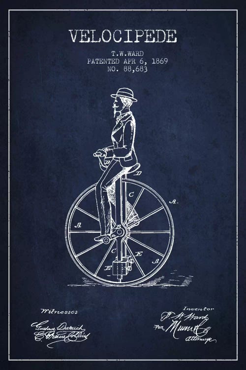 Ward Velocipede Navy Blue Patent Blueprint