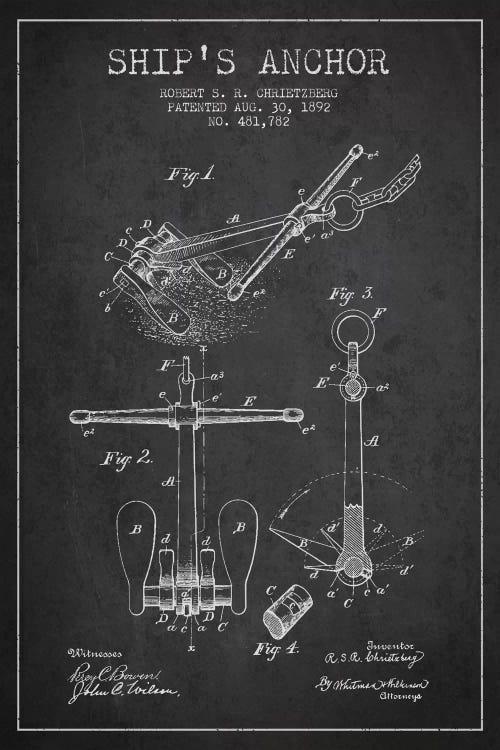 Anchor Charcoal Patent Blueprint