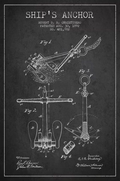 Aged Pixel: Anchor Charcoal Patent Blueprint by Aged Pixel