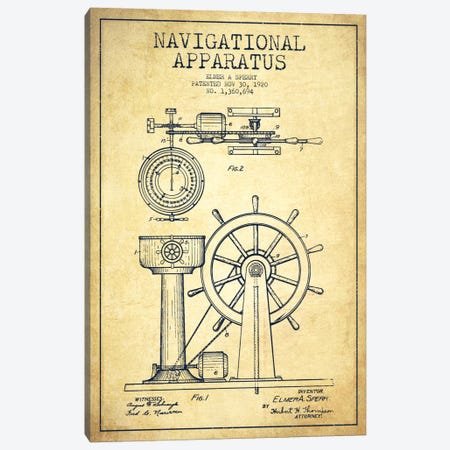 Navigational Apparatus Vintage Patent Blueprint Canvas Print #ADP2609} by Aged Pixel Canvas Wall Art
