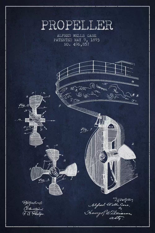 Propeller Navy Blue Patent Blueprint