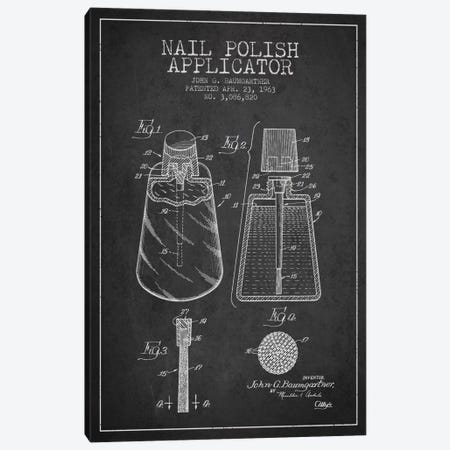 Nail Polish Applicator Charcoal Patent Blueprint Canvas Print #ADP263} by Aged Pixel Canvas Art Print