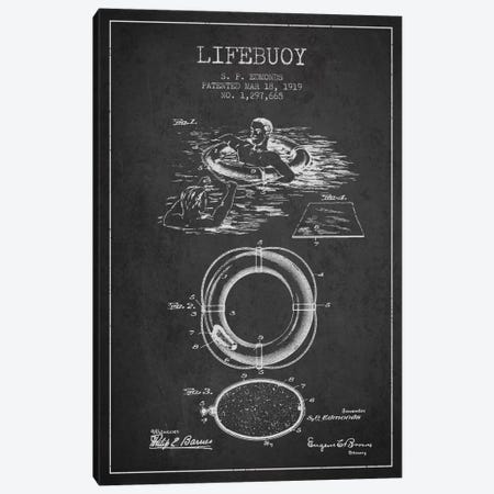 Lifebuoy Charcoal Patent Blueprint Canvas Print #ADP2680} by Aged Pixel Canvas Art