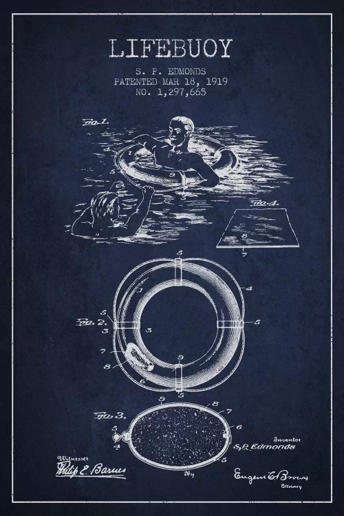Lifebuoy Navy Blue Patent Blueprint