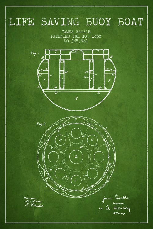 Lifebuoy Green Patent Blueprint