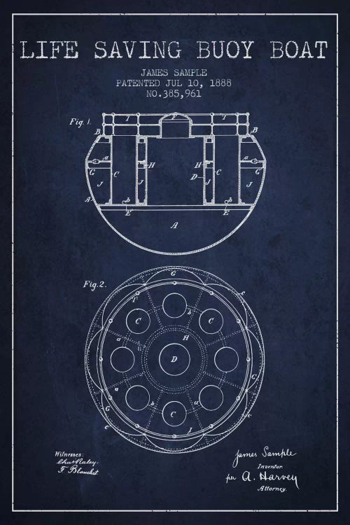 Lifebuoy Navy Blue Patent Blueprint