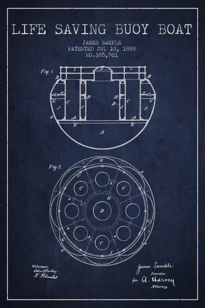 Lifebuoy Navy Blue Patent Blueprint
