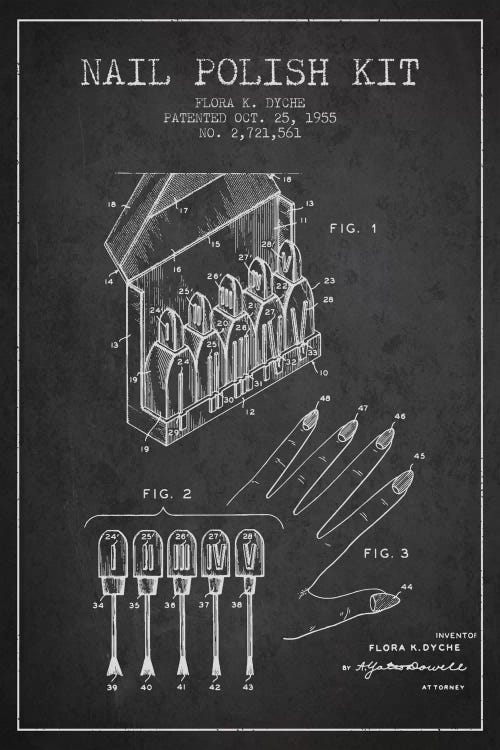 Nail Polish Kit Charcoal Patent Blueprint