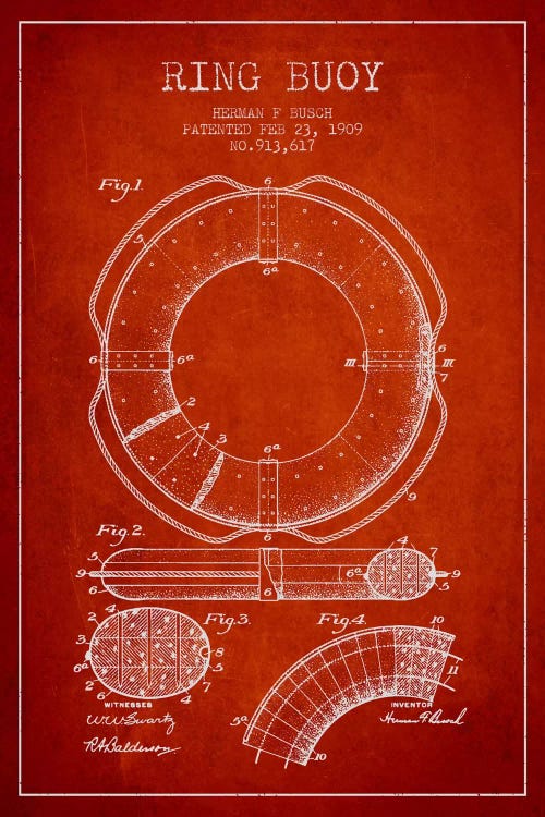 Ring Buoy Red Patent Blueprint