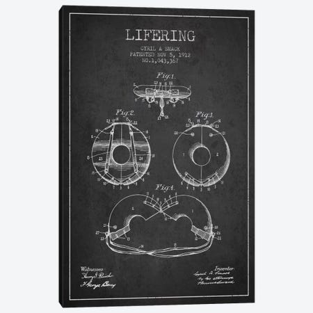 Lifering Charcoal Patent Blueprint Canvas Print #ADP2705} by Aged Pixel Canvas Art