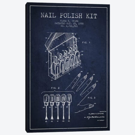 Nail Polish Kit Navy Blue Patent Blueprint Canvas Print #ADP270} by Aged Pixel Canvas Artwork