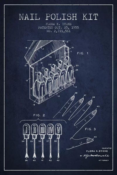 Nail Polish Kit Navy Blue Patent Blueprint