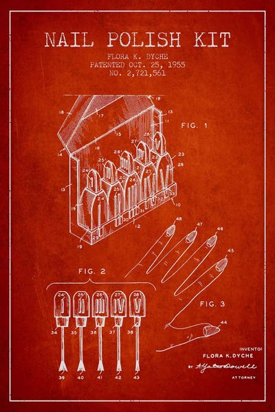 Beauty & Personal Care Blueprints: Nail Polish Kit Red Patent Blueprint by Aged Pixel