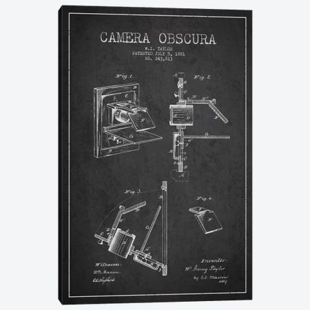 Camera Charcoal Patent Blueprint Canvas Print #ADP2750} by Aged Pixel Canvas Artwork