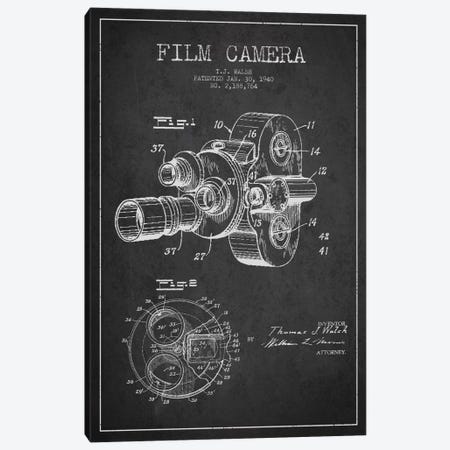 Camera Charcoal Patent Blueprint Canvas Print #ADP2755} by Aged Pixel Art Print
