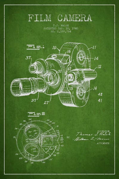 Electronics & Communication Blueprints: Camera Green Patent Blueprint by Aged Pixel