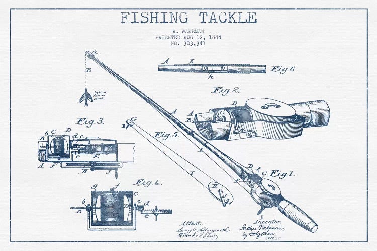 A. Wakeman Fishing Tackle Patent Sketch (Ink)