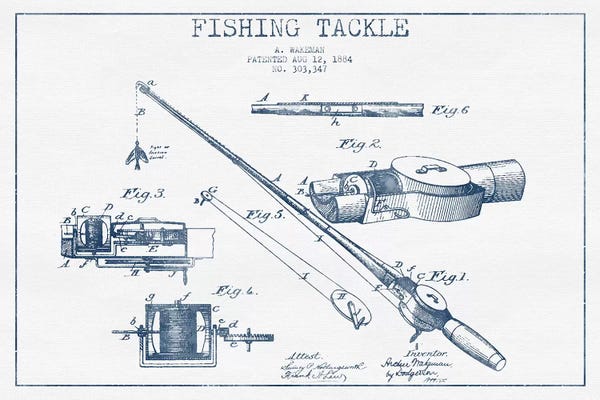 A. Wakeman Fishing Tackle Patent Sketch (Ink)