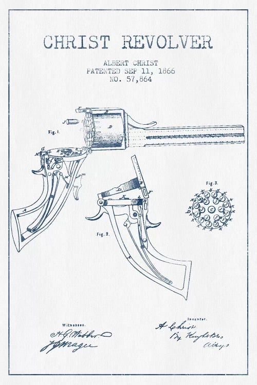 Christ Revolver Patent Sketch (Ink)