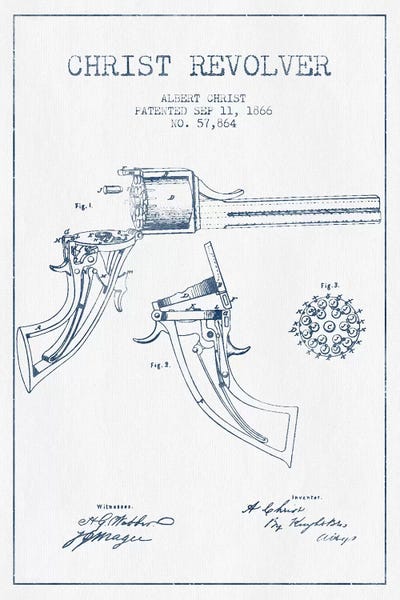 Christ Revolver Patent Sketch (Ink)
