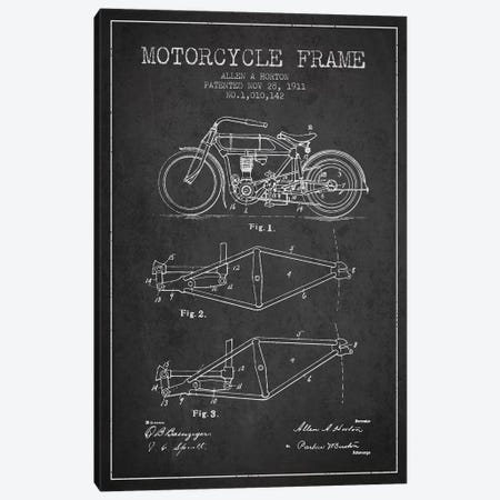 Allen A. Horton Motorcycle Frame Patent Sketch (Charcoal) Canvas Print #ADP2775} by Aged Pixel Canvas Art Print