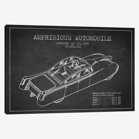Amphibious Automobile Patent Sketch (Charcoal) I Canvas Print #ADP2779} by Aged Pixel Canvas Art