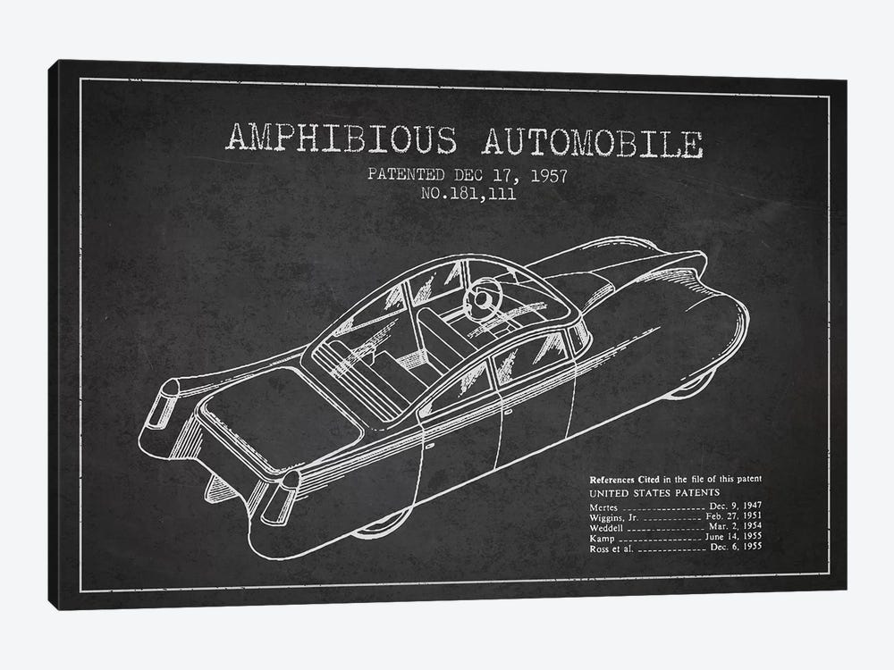 Amphibious Automobile Patent Sketch (Charcoal) I by Aged Pixel 1-piece Art Print