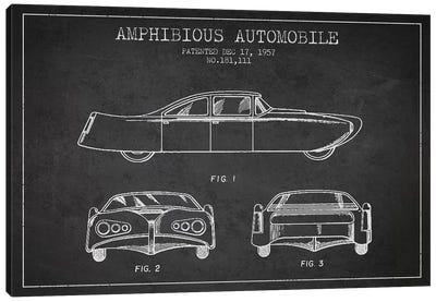 Amphibious Automobile Patent Sketch (Charcoal) II Canvas Art Print - Automobile Blueprints